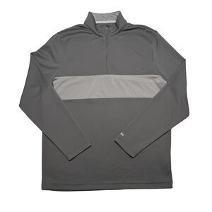 Prince Tennis Quarter Zip Pullover Men’s Medium Gray Walffle Knit EUC